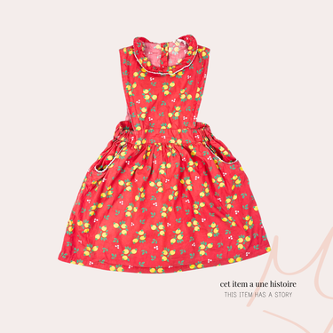 Robe rouge 'agrumes' en coton 6Y