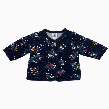 Cardigan marine fleuri matelassé 3M