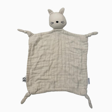 Chaton doudou en mousseline de coton bio