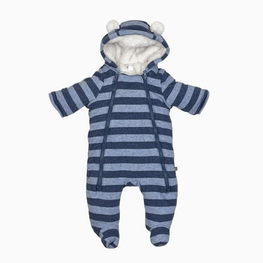 Combi à rayures marine doublée en peluche 0-3M