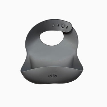 Bavoir en siliconne gris 6-12M