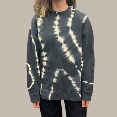 Pull gris acier en coton french terry tie-dye pour femmes M