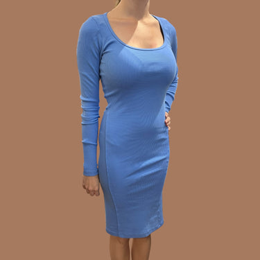 Robe bleu pale en coton fait aux É-U pour femmes S