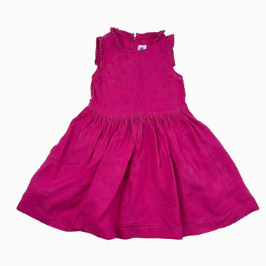 Robe fushia en lin 6Y