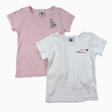 Duo de t-shirt rose et blanc 3Y