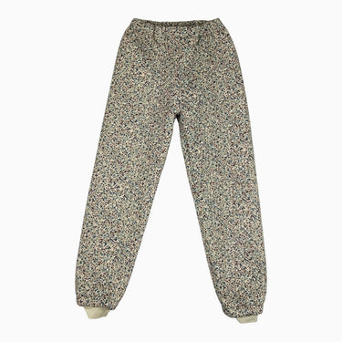 Pantalon 'thermal" vanille fleuri matelassé 7-8Y