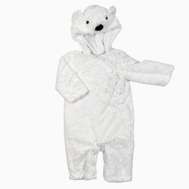 Combi 'ours' blanche en peluche 6-12M