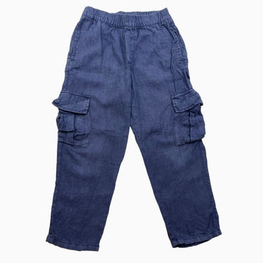 Pantalon marine en lin à poches cargo 7Y