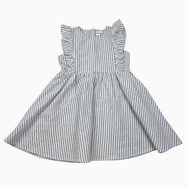 Robe à rayures grises en coton et lin 5Y