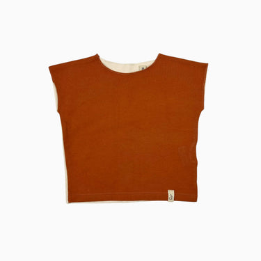 Haut caramel avec dos en ratine 3-6M