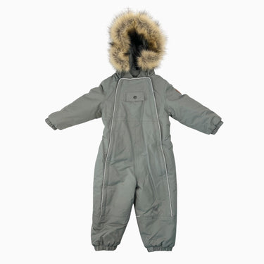 Combi de neige sauge avec fourrure amovible 92cm (2Y)
