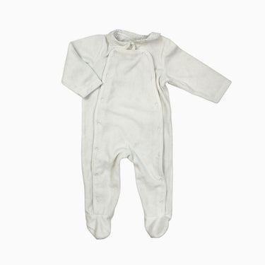 Pyjama à col claudine blanc en velours 6M