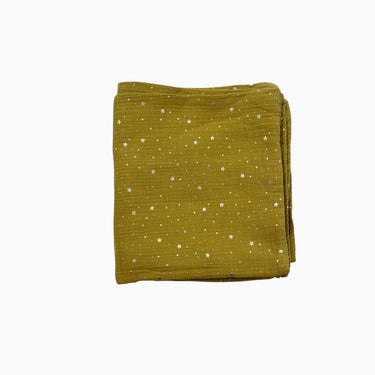 Couverture pistache 'étoiles" en mousseline