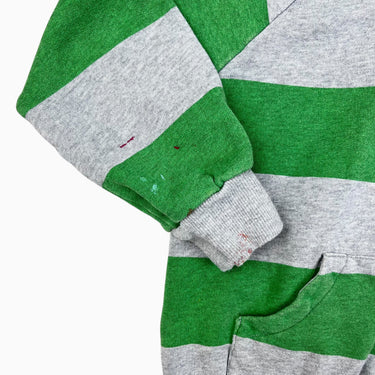 Veste à capuchon à rayures vertes et grises 7-9Y