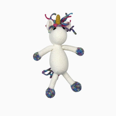 Peluche licorne en tricot fait main 38cm
