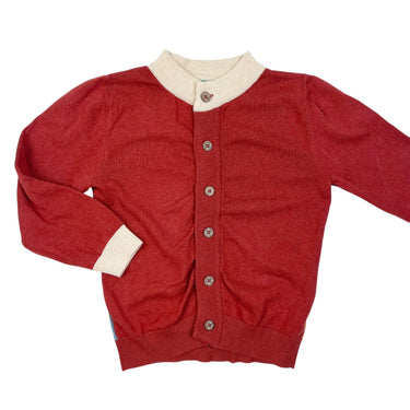 Cardigan paprika en tricot de coton bio 6-7Y