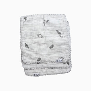 Trio de langes blancs feuillage 24x24CM