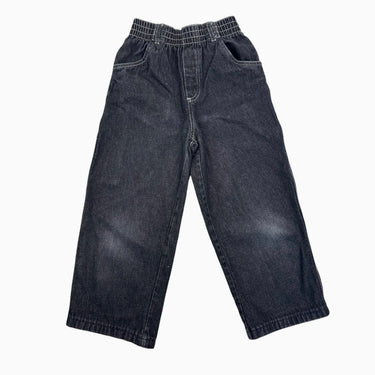 Jeans noir vintage à jambes larges et taille élastique 8Y