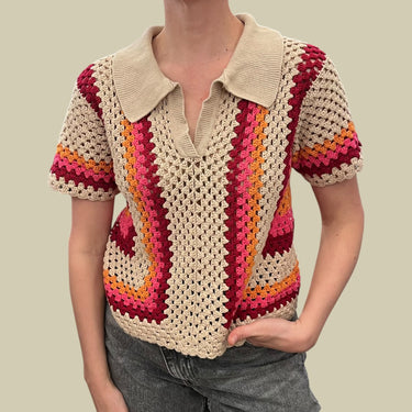 Pull latté en maille 'Granny' pour femme T3 L