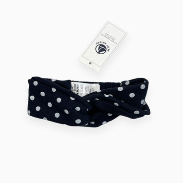 Bandeau marine à pois 6-12M