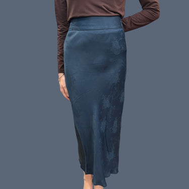 Jupe teal satinée 'damask' pour femmes EU34-US2