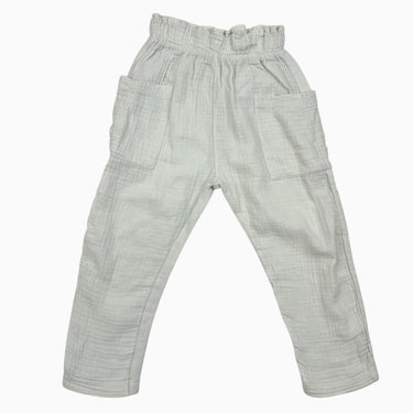 Pantalon menthe en mousseline de coton 3-4Y