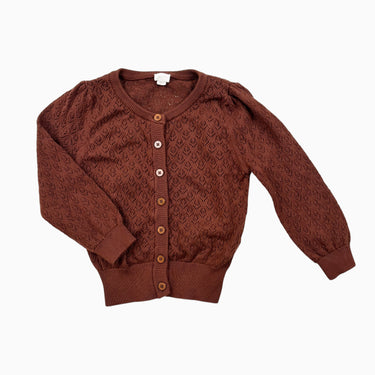 Cardigan cherry-cola en tricot à pointelle 5Y