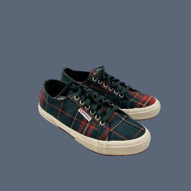 Sneakers tartan à lacet pour femmes 39.5EU-W8.5US