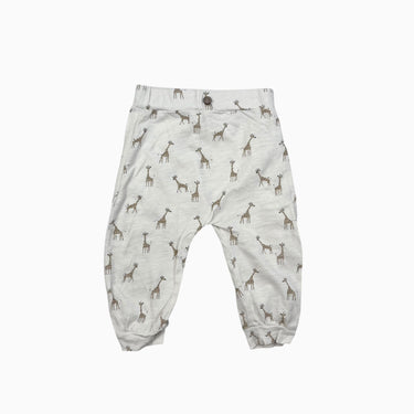 Pantalon vanille 'girafes' 6-12M