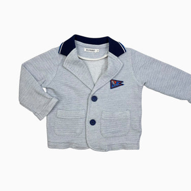 Veste blazer bleu mélangé en fin tricot 2Y