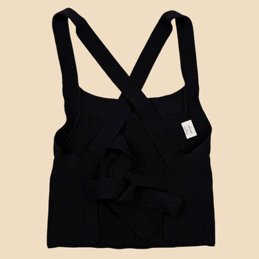 Haut cropped noir en tricot de rayonne et nylon pour femmes M