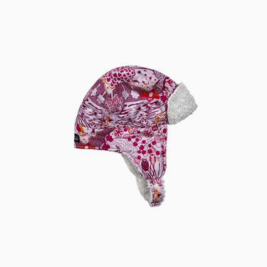 Chapka à motifs roses doublée en sherpa 46CM 6-12M
