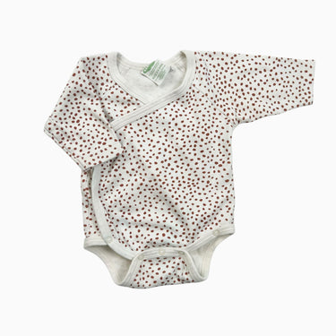 Cache-couche blanc à pois rouille en coton épais 3-6M