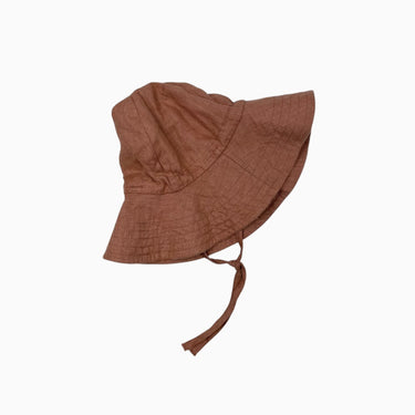Chapeau soleil terracotta en lin S 6-12M