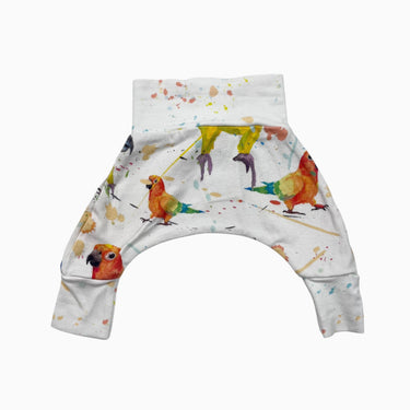 Pantalon blanc 'perroquets' en bambou, coton et élasthanne NB