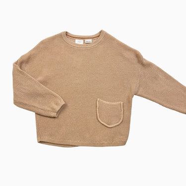Pull saumon en coton gaufré 4-5Y