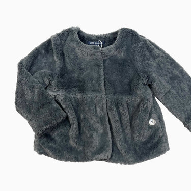 Manteau charcoal en fausse-fourrure 6Y