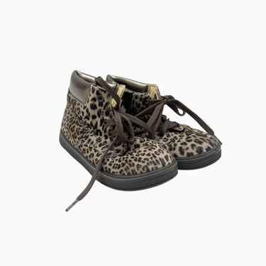 Bottes léopard en cuir et à lacet 23EU