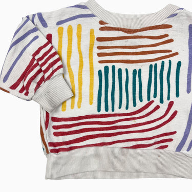 Pull vanille 'traits' multicolores 3-6M