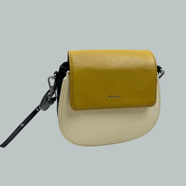 Sac à main jaune colorblock en PVC pour femmes OS