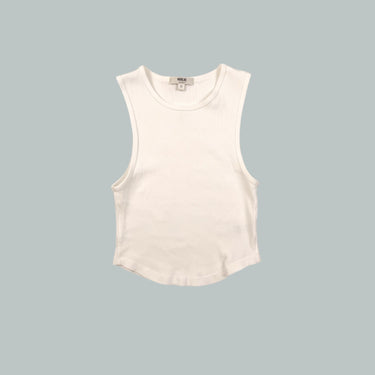 Camisole blanche côtelé pour femmes XS