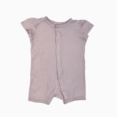 Combi short rose coton pointelle 2-4M