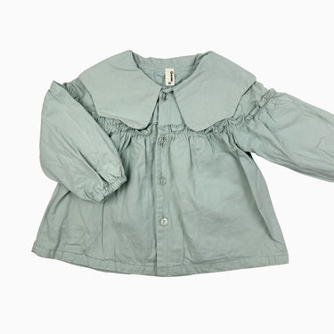 Manteau-blouse en coton avec large col menthe 12-18M