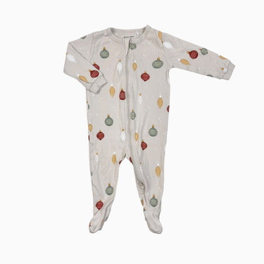 Pyjama taupe 'boules de Noël' 6M