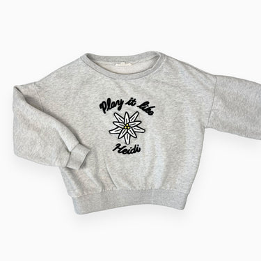 Pull gris en coton ouaté 'play it like heidi' 6Y