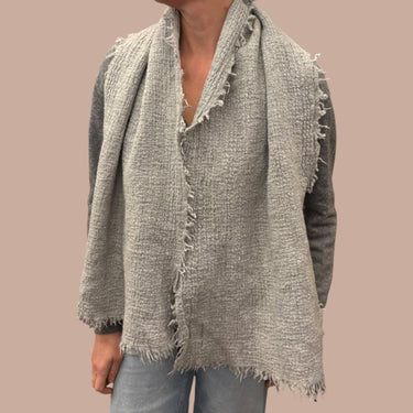 Foulard gris en laine pour femmes OS
