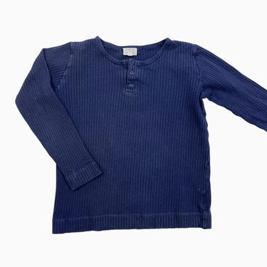 Chandail marine en coton cotelé bio 7-8Y