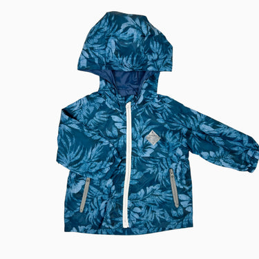 Veste style coupee-vent bleu 'feuilles' 6-9M