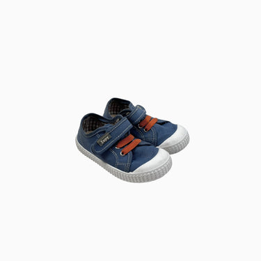Souliers bleus à velcro en canvas 23EU