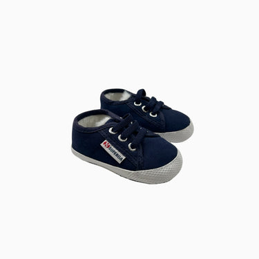 Souliers à semelles molles marine doublées en fausse fourrure 17EU